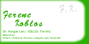 ferenc koblos business card